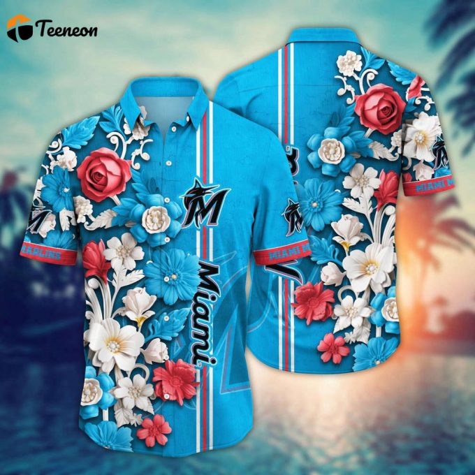 Mlb Miami Marlins Hawaiian Shirt Mlb Luau League Looks For Sport Fan 1