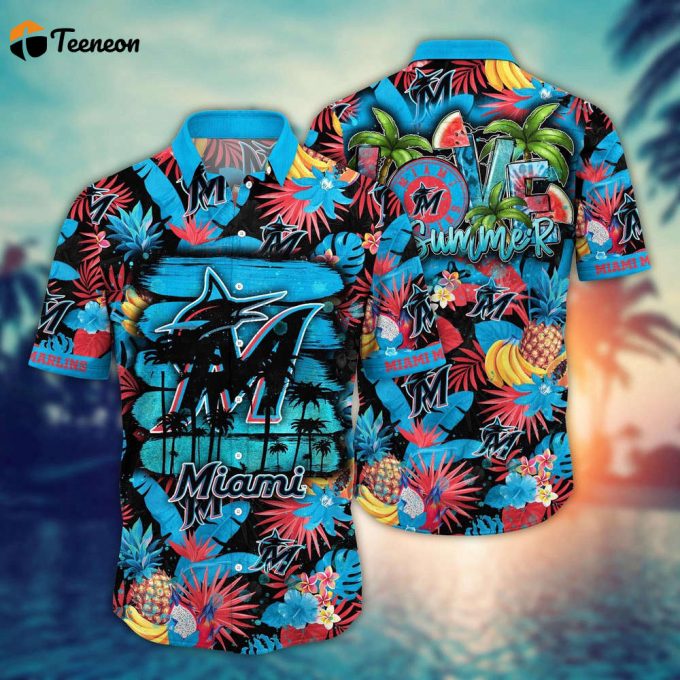 Mlb Miami Marlins Hawaiian Shirt Pitch Perfect Style For Sports Fans 1