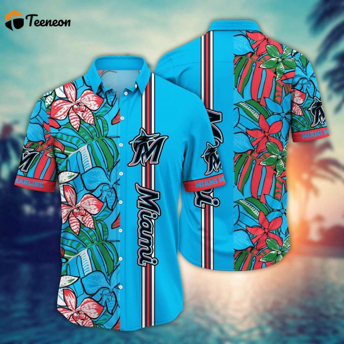 Mlb Miami Marlins Hawaiian Shirt Summer Swirl Gift For Fans 1