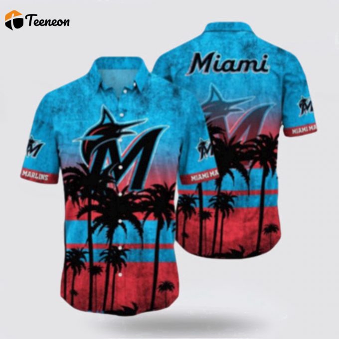 Mlb Miami Marlins Hawaiian Shirt Surfing In Style With The Super Cool For Fans 1