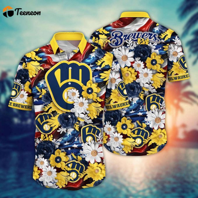 Mlb Milwaukee Brewers Hawaii Shirt Independence Day For Cool Fans 1