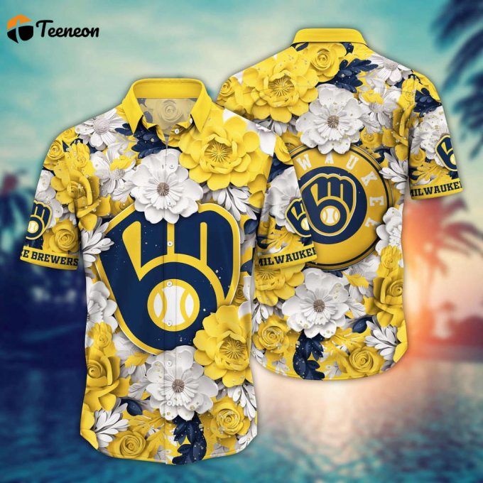 Mlb Milwaukee Brewers Hawaiian Shirt Aloha Spirit At Every Base For Sport Fan 1