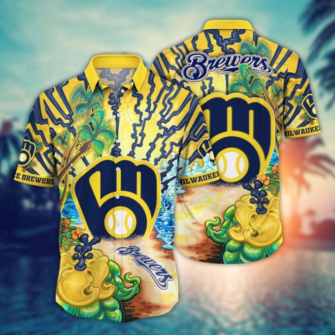 Mlb Milwaukee Brewers Hawaiian Shirt Diamond Dreamscape For Sports Fans 2