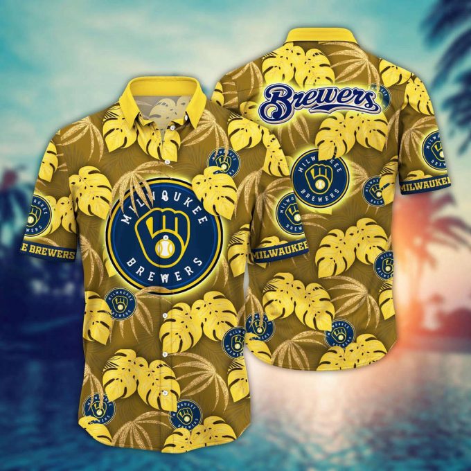 Mlb Milwaukee Brewers Hawaiian Shirt Floral Symphony Gift For Fans 2