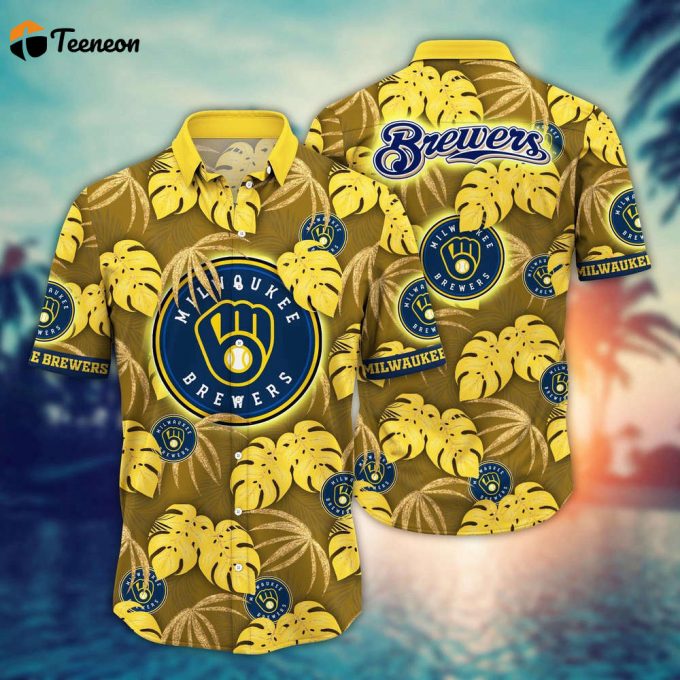 Mlb Milwaukee Brewers Hawaiian Shirt Floral Symphony Gift For Fans 1