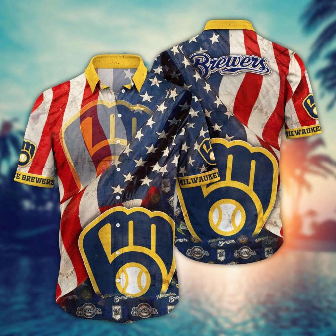 Mlb Milwaukee Brewers Hawaiian Shirt Flower Swing Into Hawaiianan Chic For Fans 2