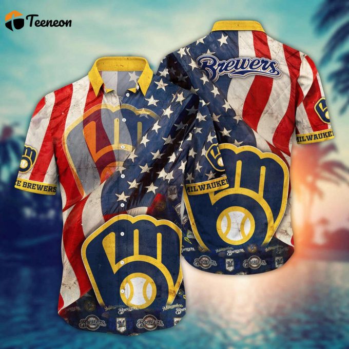 Mlb Milwaukee Brewers Hawaiian Shirt Flower Swing Into Hawaiianan Chic For Fans 1