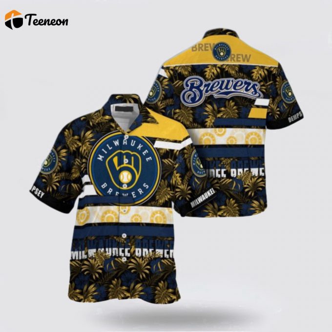 Mlb Milwaukee Brewers Hawaiian Shirt Immerse Yourself In The Sea Breeze With Exotic Outfits For Fans 1