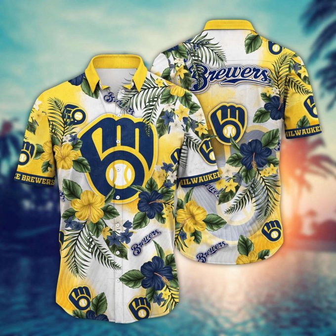 Mlb Milwaukee Brewers Hawaiian Shirt Pitch Perfect Bloom Gift For Fans 2