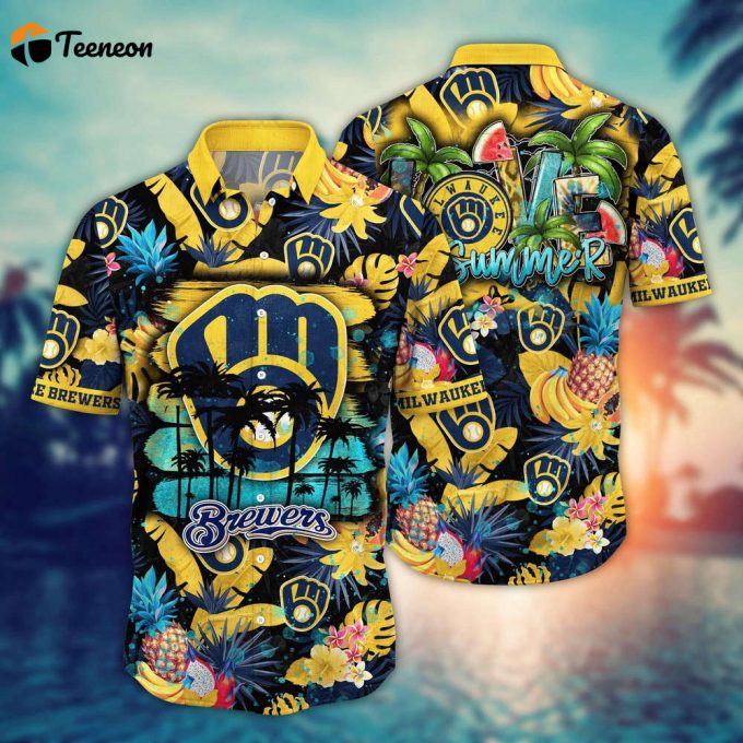 Mlb Milwaukee Brewers Hawaiian Shirt Pitch Perfect Style For Sports Fans 1