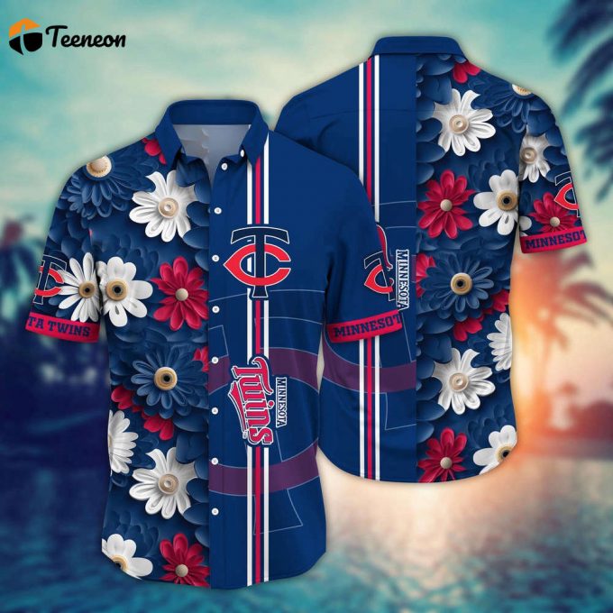 Mlb Minnesota Twins Hawaiian Shirt Floral Finesse For Sports Fans 1