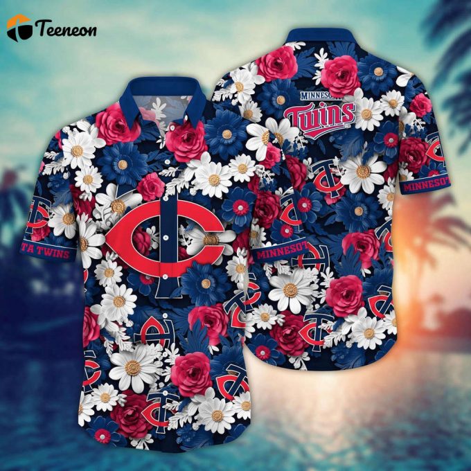 Mlb Minnesota Twins Hawaiian Shirt Flower Floral Fusion Fashion For Fans 1