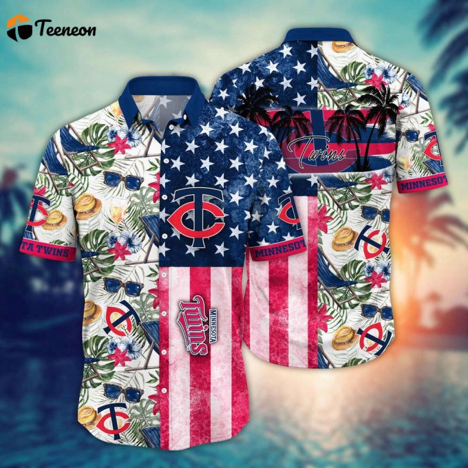 Mlb Minnesota Twins Hawaiian Shirt Flower Home Run Threads For Fans 1