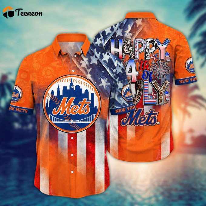 Mlb New York Mets Hawaii Shirt Independence Day Trendy Hawaiian Tops For Cool Fans 1