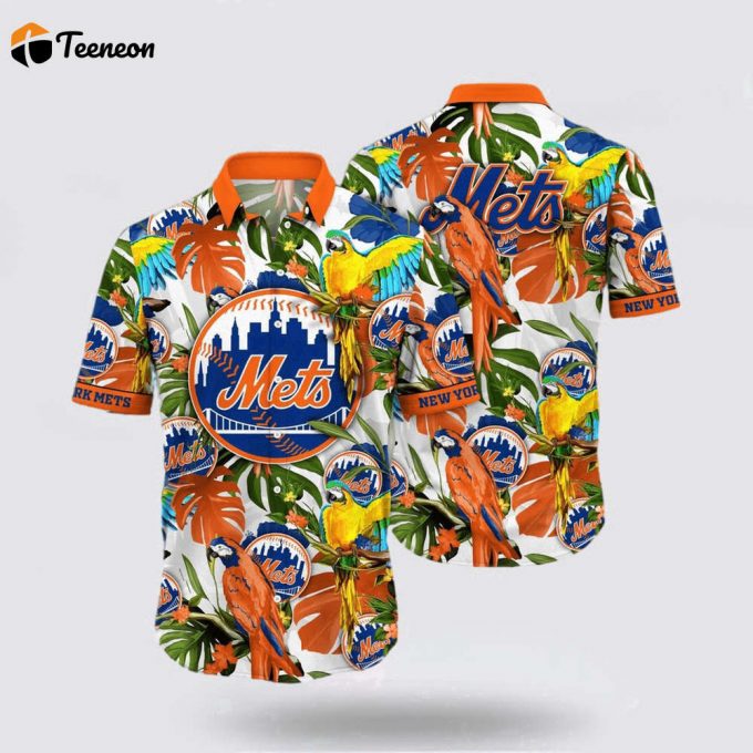 Mlb New York Mets Hawaiian Shirt Celebrate Summer In Style With The Exclusive Tropical Collection For Fans 1