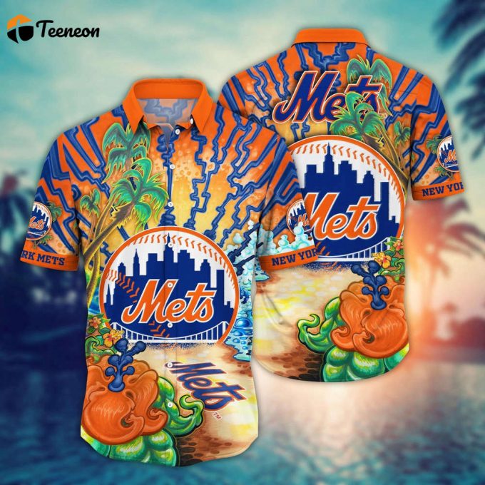 Mlb New York Mets Hawaiian Shirt Diamond Dreamscape For Sports Fans 1