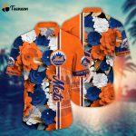 MLB New York Mets Hawaiian Shirt Fashion Frenzy in Floral For Sport Fan