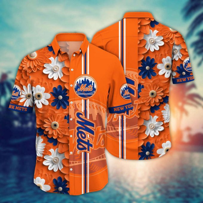 Mlb New York Mets Hawaiian Shirt Floral Finesse For Sports Fans 2