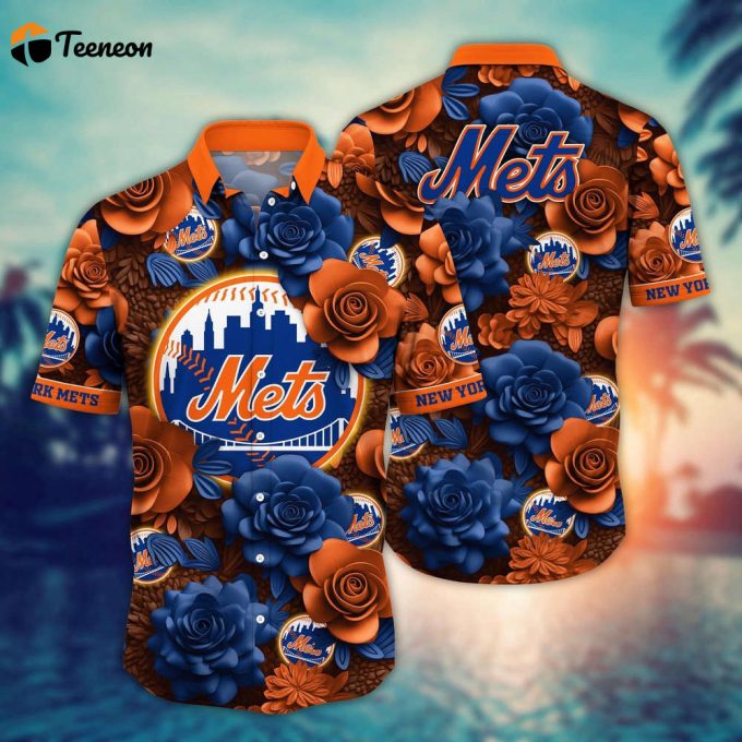 Mlb New York Mets Hawaiian Shirt Flower Aloha Style Unleashed For Fans 1