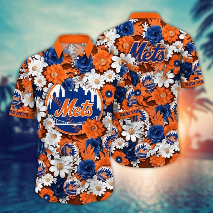 Mlb New York Mets Hawaiian Shirt Flower Floral Fusion Fashion For Fans 2