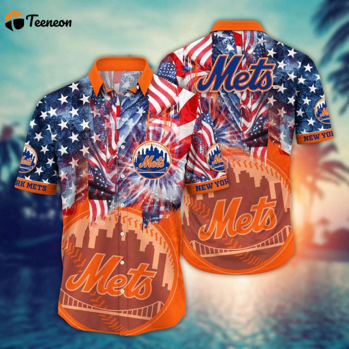 Mlb New York Mets Hawaiian Shirt Flower Game Day Aloha Mlb Style For Fans 1