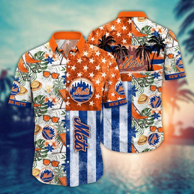 Mlb New York Mets Hawaiian Shirt Flower Home Run Threads For Fans 2