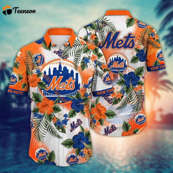 Mlb New York Mets Hawaiian Shirt Pitch Perfect Bloom Gift For Fans 1