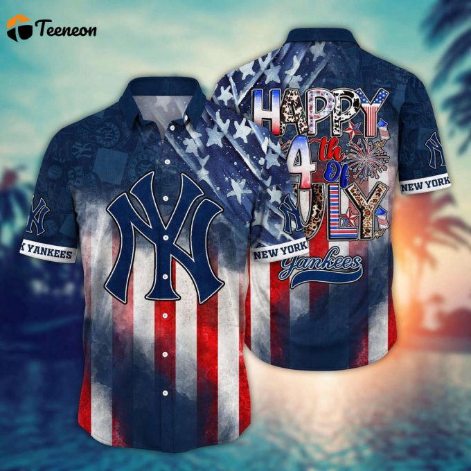 Mlb New York Yankees Hawaii Shirt Independence Day Trendy Hawaiian Tops For Cool Fans 1