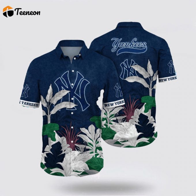 Mlb New York Yankees Hawaiian Shirt Explore Ocean Vibes With Unique Tropical Fashion For Fans 1