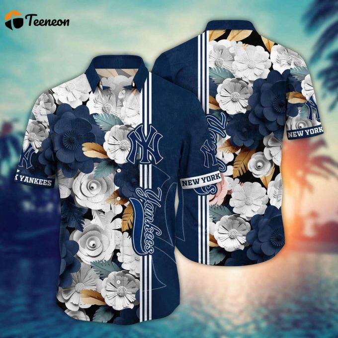 Mlb New York Yankees Hawaiian Shirt Fashion Frenzy In Floral For Sport Fan 1