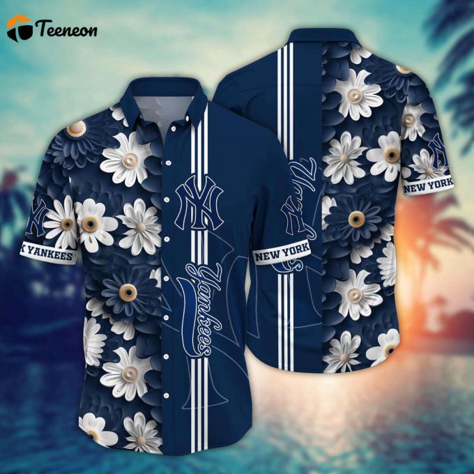 Mlb New York Yankees Hawaiian Shirt Floral Finesse For Sports Fans 1