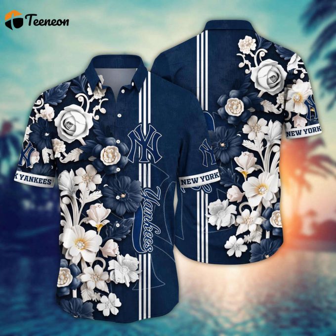 Mlb New York Yankees Hawaiian Shirt Mlb Luau League Looks For Sport Fan 1