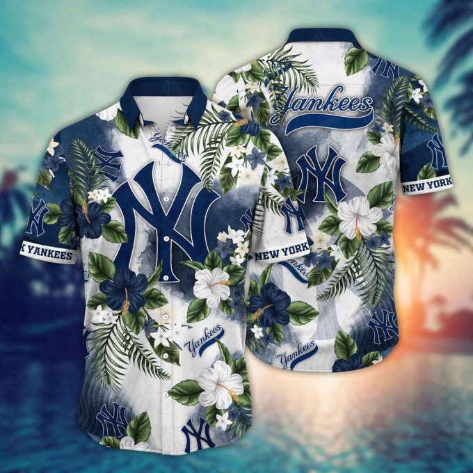 Mlb New York Yankees Hawaiian Shirt Pitch Perfect Bloom Gift For Fans 2