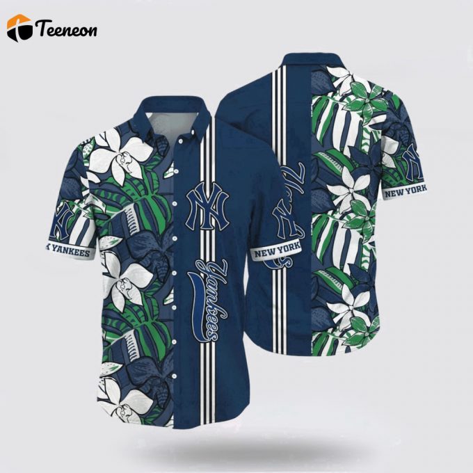 Mlb New York Yankees Hawaiian Shirt Set Your Spirit Free With The Breezy For Fans 1