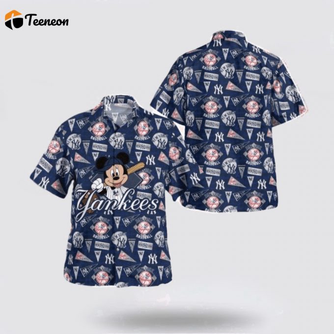 Mlb New York Yankees Hawaiian Shirt Surf In Style With Cool Beach Outfits For Fans 1