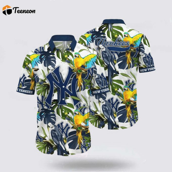 Mlb New York Yankees Hawaiian Shirt Surfing In Style With The Super Cool For Fans 1