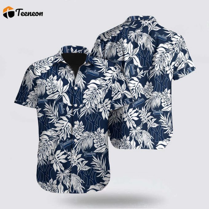 Mlb New York Yankees Hawaiian Shirt Tropical Pattern For Fan Mlb 1