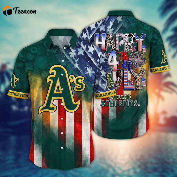 Mlb Oakland Athletics Hawaii Shirt Independence Day Trendy Hawaiian Tops For Cool Fans 1