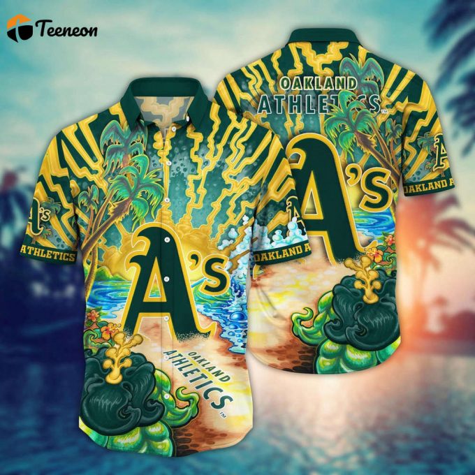 Mlb Oakland Athletics Hawaiian Shirt Diamond Dreamscape For Sports Fans 1