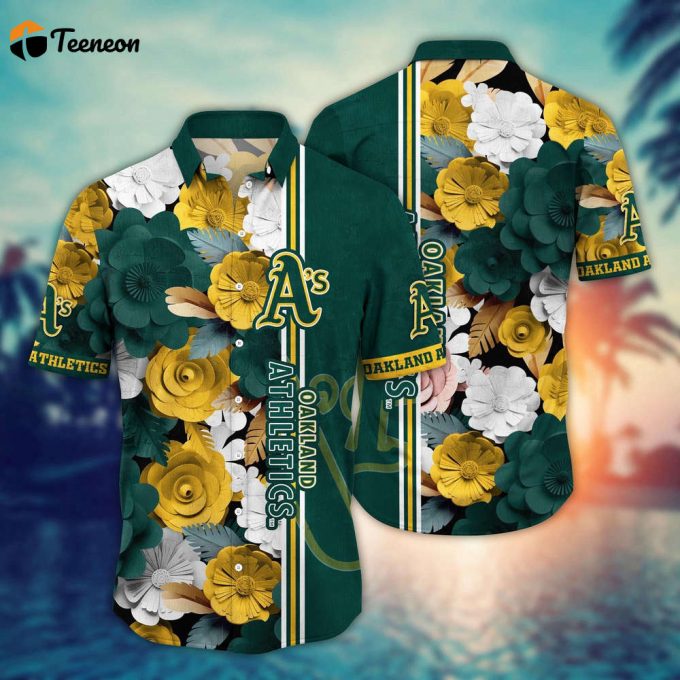 Mlb Oakland Athletics Hawaiian Shirt Fashion Frenzy In Floral For Sport Fan 1