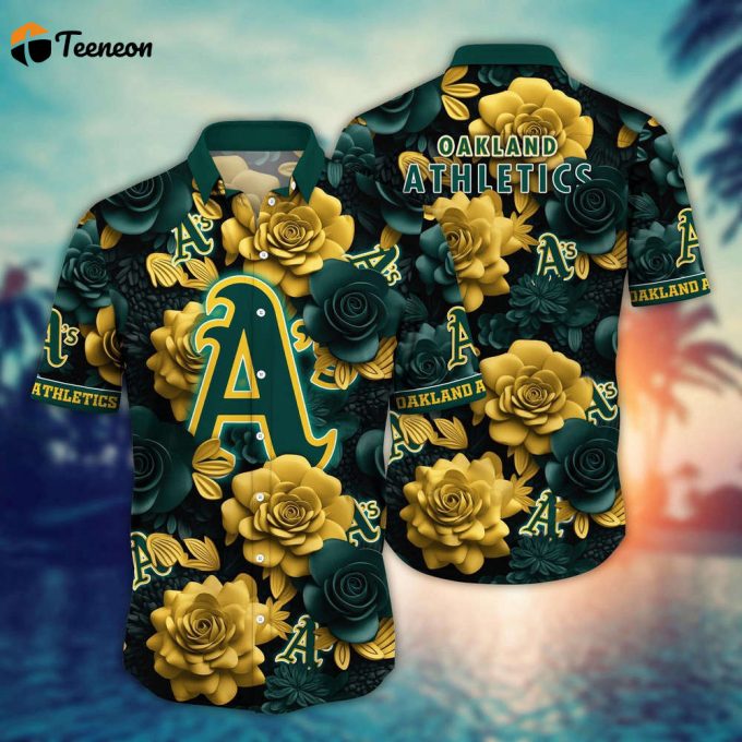 Mlb Oakland Athletics Hawaiian Shirt Flower Aloha Style Unleashed For Fans 1