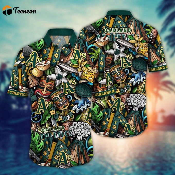 Mlb Oakland Athletics Hawaiian Shirt Flower Strike A Style Statement For Fans 1