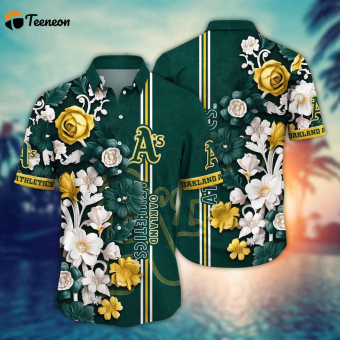 Mlb Oakland Athletics Hawaiian Shirt Mlb Luau League Looks For Sport Fan 1