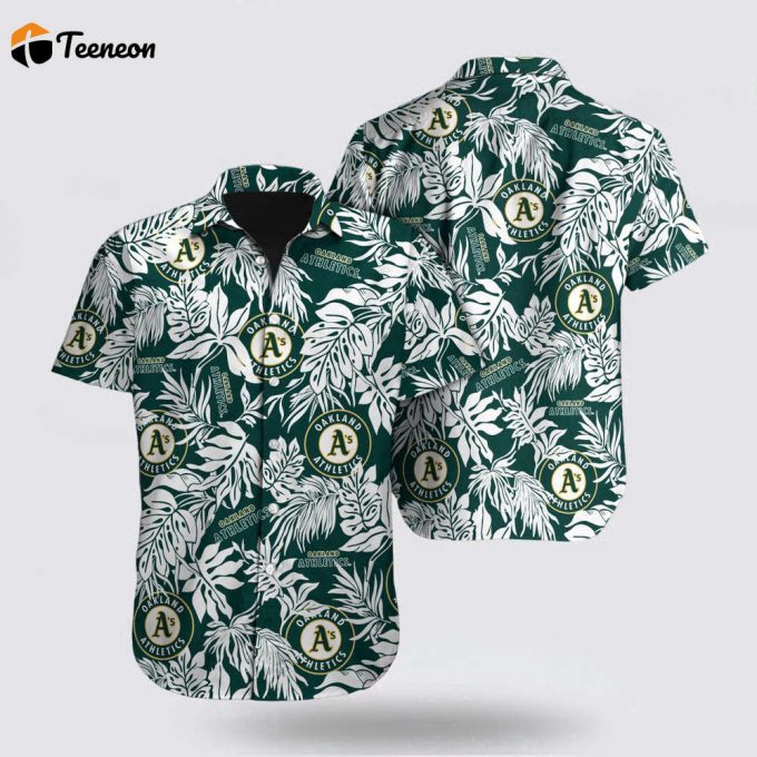 Mlb Oakland Athletics Hawaiian Shirt Tropical Pattern For Fan Mlb 1