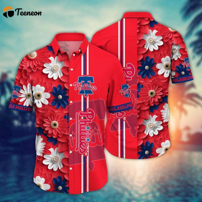 Mlb Philadelphia Phillies Hawaiian Shirt Floral Finesse For Sports Fans 1