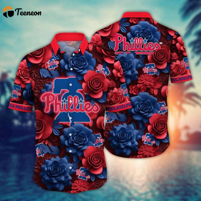 Mlb Philadelphia Phillies Hawaiian Shirt Flower Aloha Style Unleashed For Fans 1