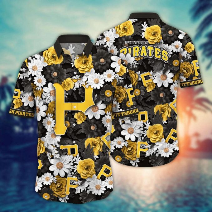 Mlb Pittsburgh Pirates Hawaiian Shirt Flower Floral Fusion Fashion For Fans 2