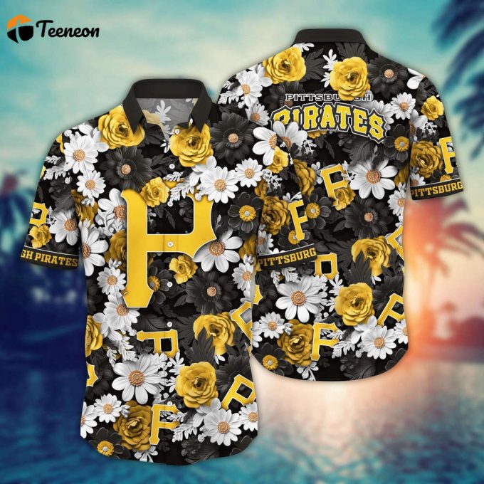 Mlb Pittsburgh Pirates Hawaiian Shirt Flower Floral Fusion Fashion For Fans 1