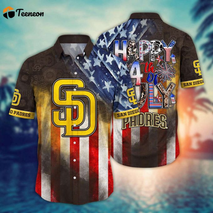 Mlb San Diego Padres Hawaii Shirt Independence Day Trendy Hawaiian Tops For Cool Fans 1