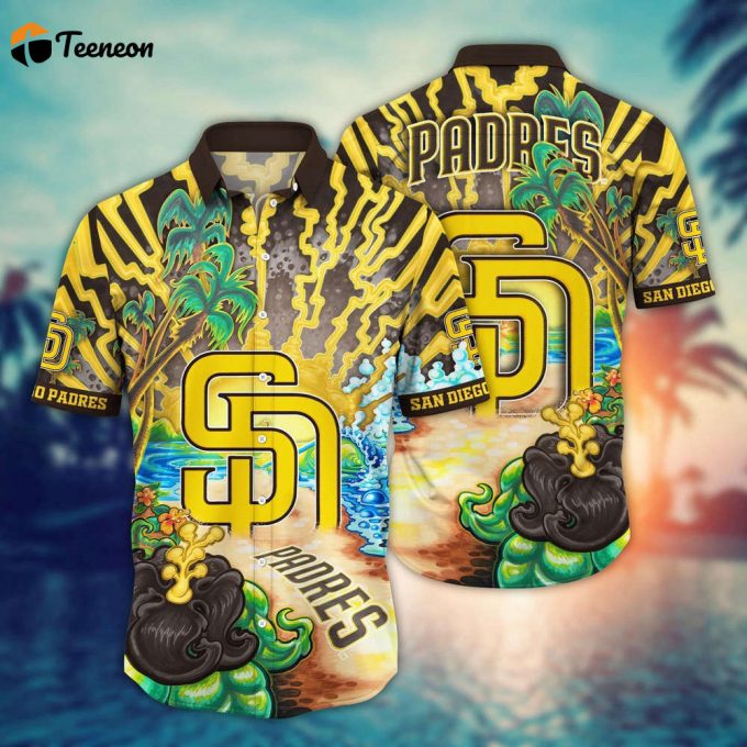 Mlb San Diego Padres Hawaiian Shirt Diamond Dreamscape For Sports Fans 1